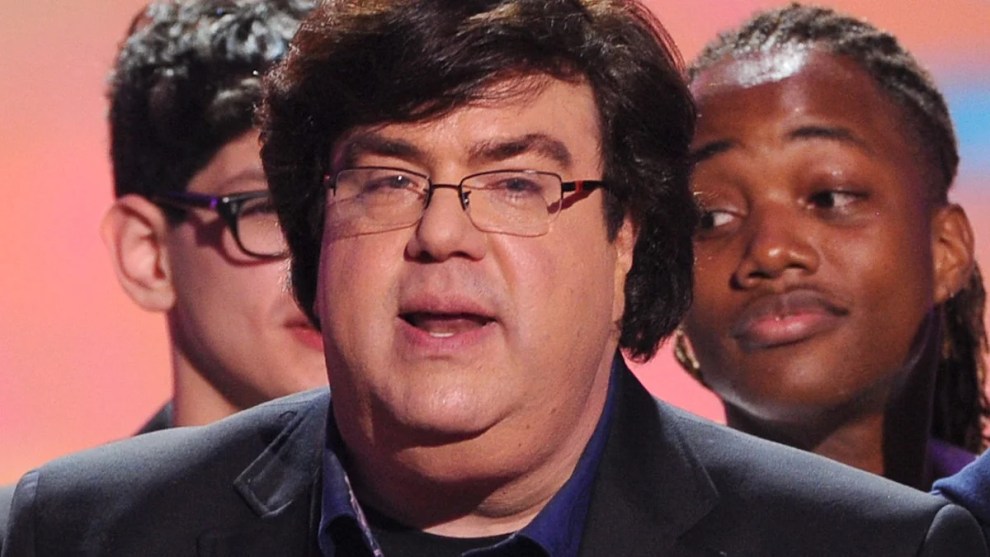 Dan Schneider accepts the Lifetime Achievement Award during Nickelodeon's 27th Annual Kids' Choice Awards in 2014