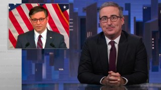 John Oliver Mocks Mike Johnson’s Choice for GOP Retreat Location: ‘Like the Wes Anderson Remake of ‘The Shining”