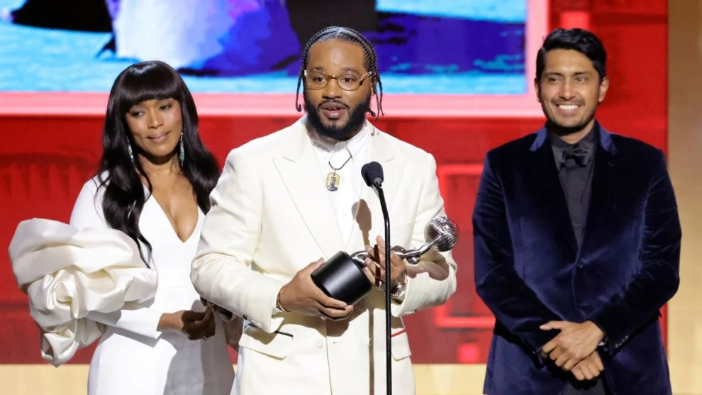 Angela Bassett, Ryan Coogler and Tenoch Huerta at the 54th NAACP Image Awards (Getty Images)